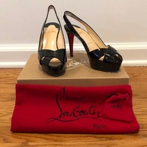 Classic Peep Soso 100 slingback Louboutin heels